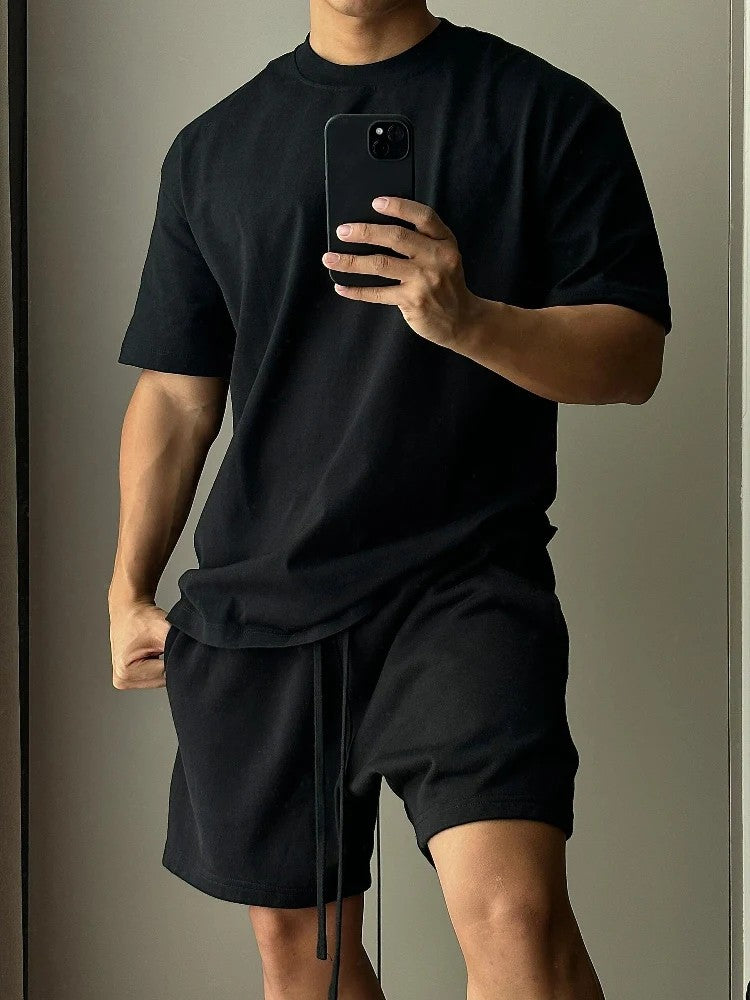 Sassari Pure Cotton Shorts Set - Black