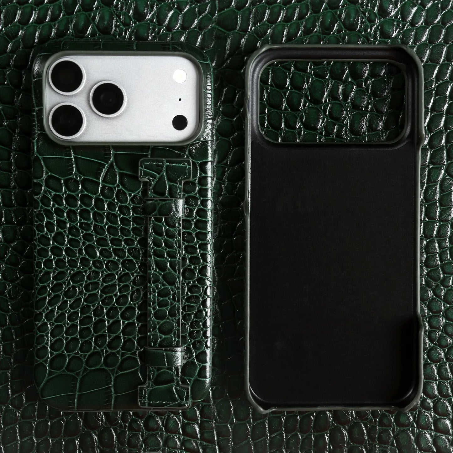 Astoria Genuine Leather Croc Case - Emerald Green