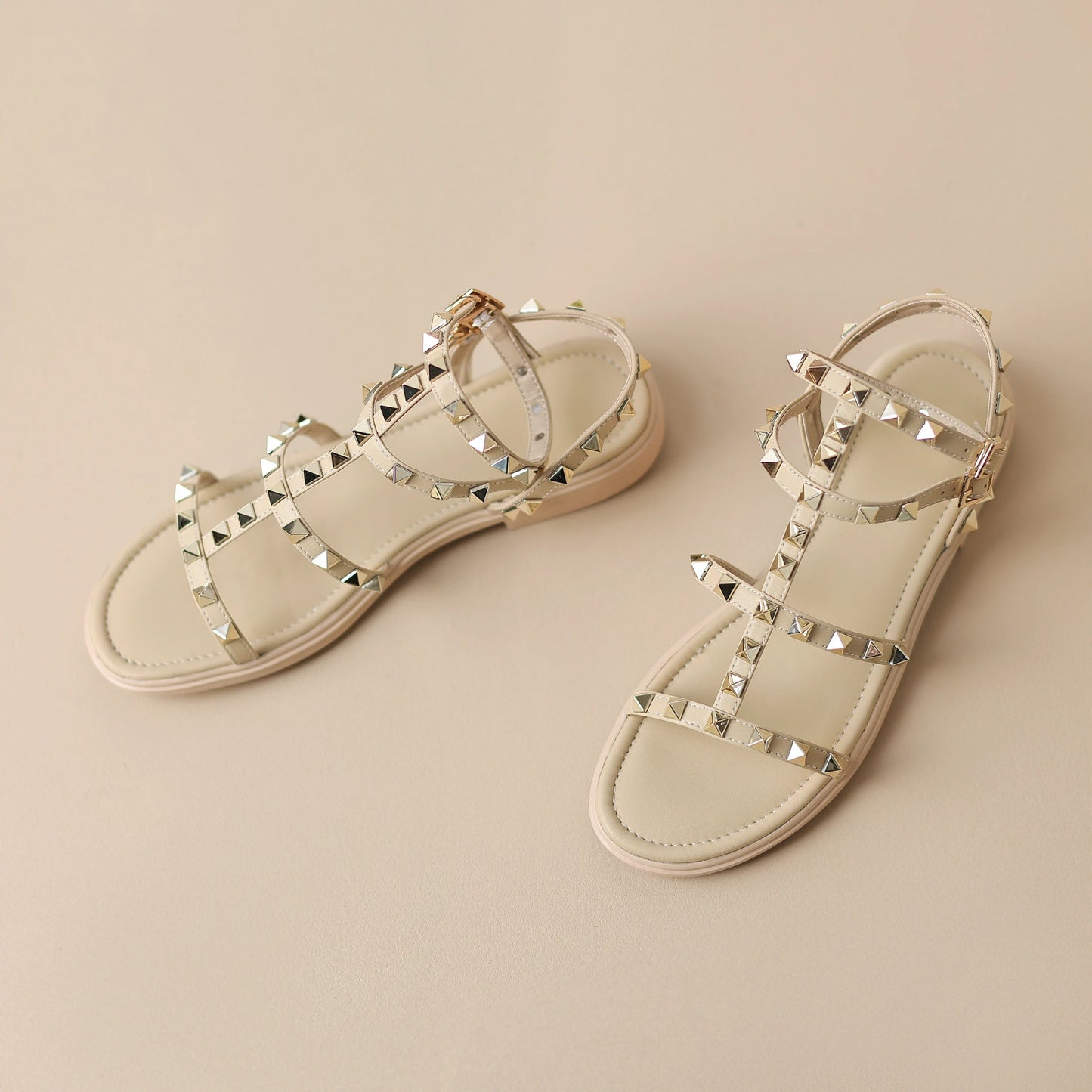 Aureli Genuine Leather Studded Sandals
