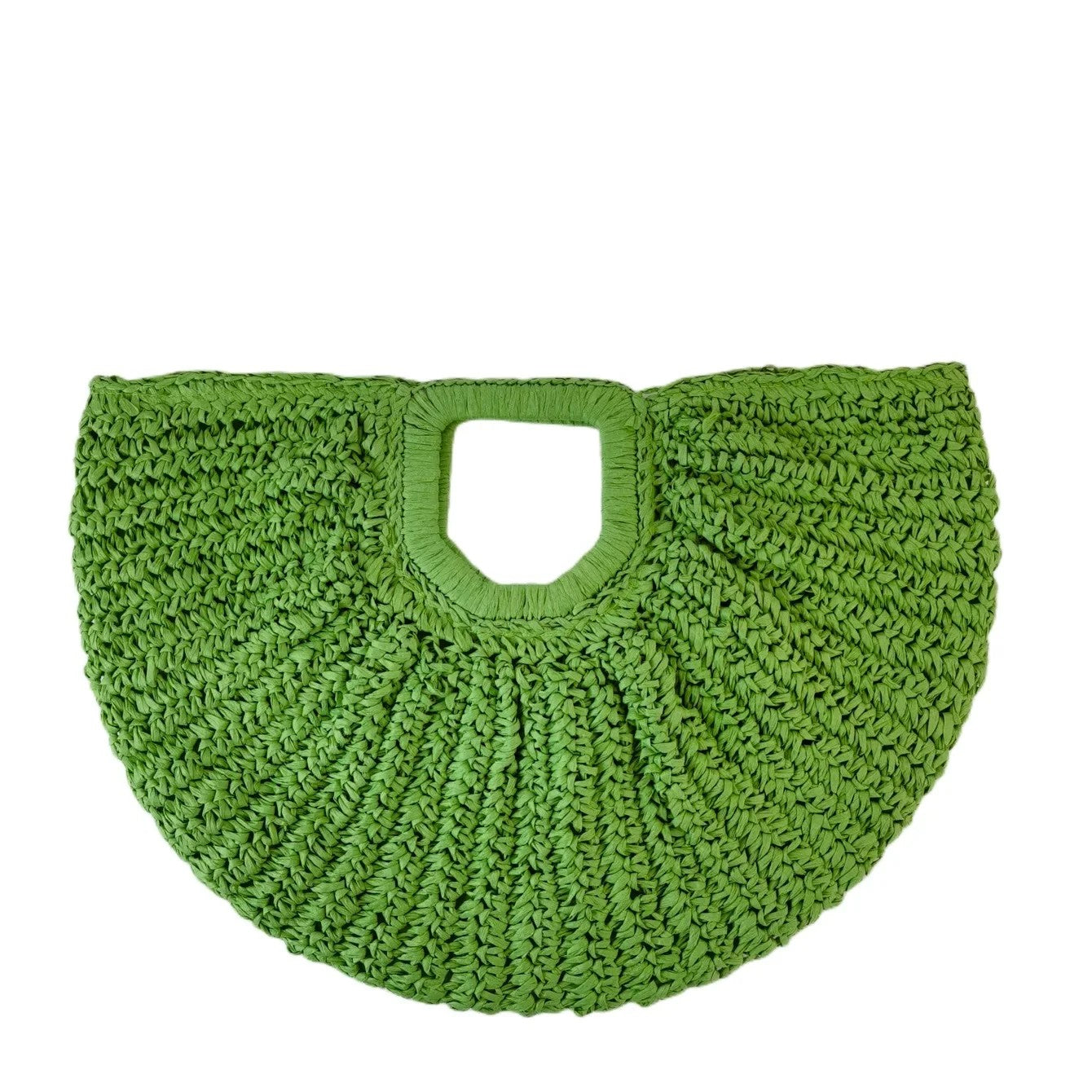 Avignon Rattan Tote Bag - Forest Green