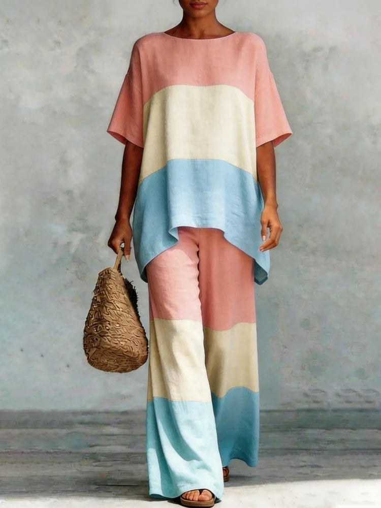 Bastia Linen Matching Set - Blush Pink