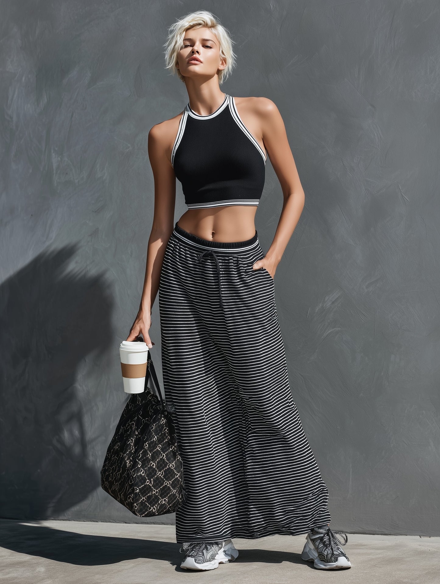 Brindisi Ribbed Knit Tank Skirt Set