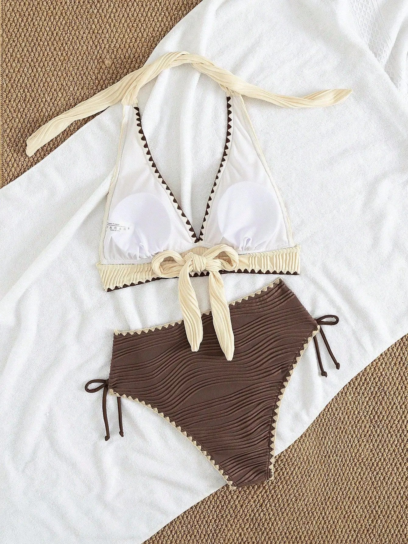Duchess Khaki Patchwork Bikini Set
