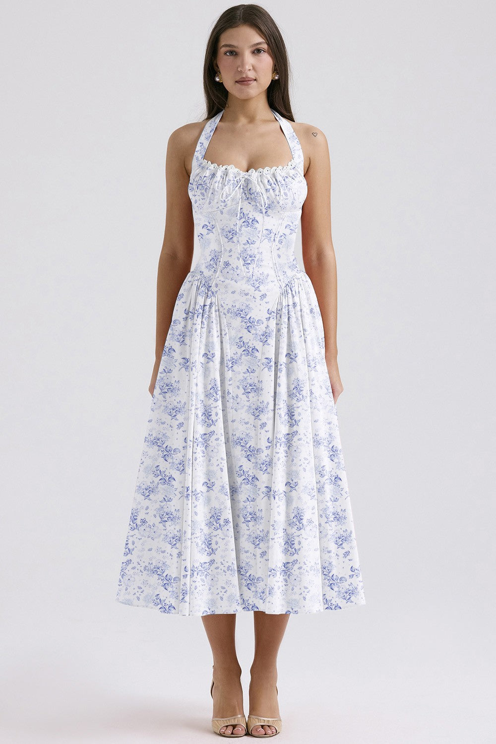 Isla Floral Maxi Dress - Azure Blossom