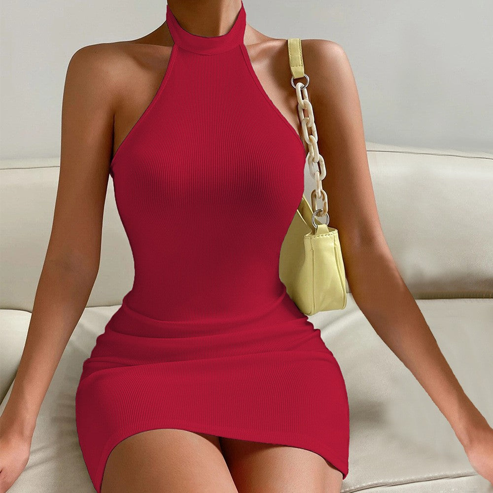 Monaco Backless Midi Dress - Red