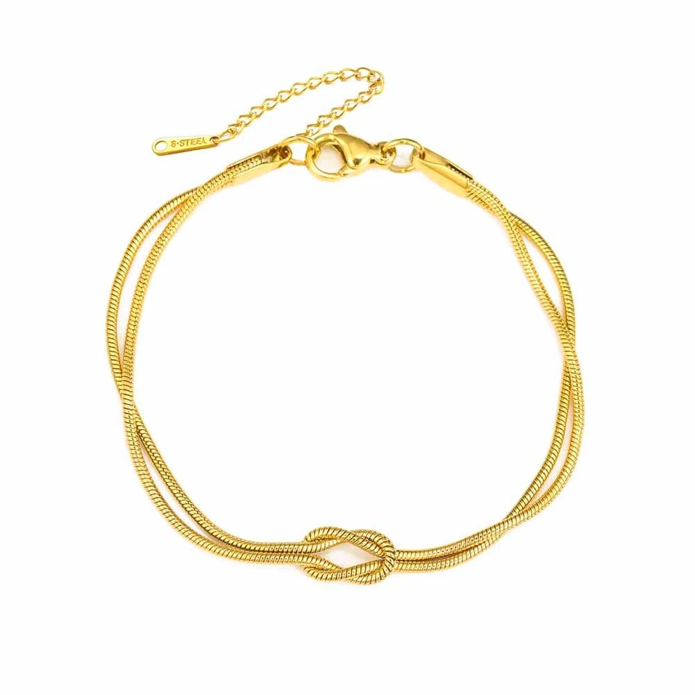 Monaco Love Knot Chain Bracelet - Gold