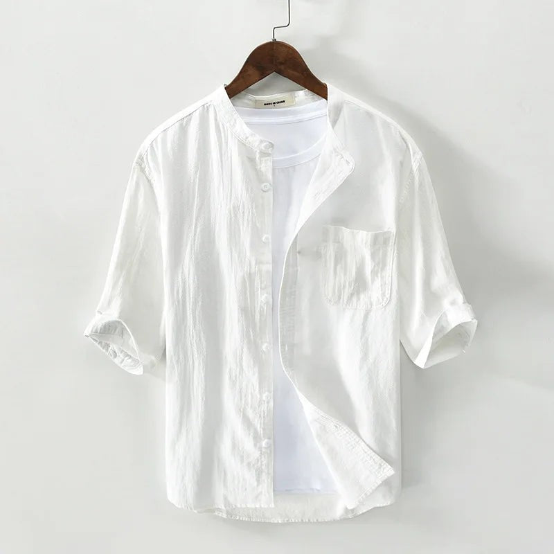 Nantes Cotton Half Sleeve Shirt - White