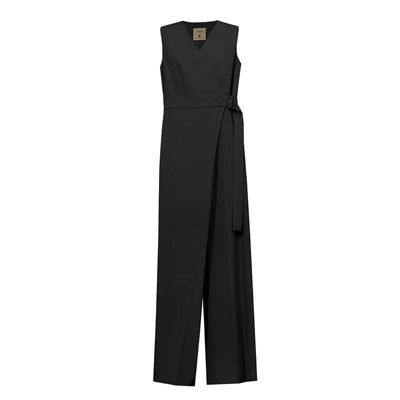 Soho Belted Wide-Leg Jumpsuit - Black