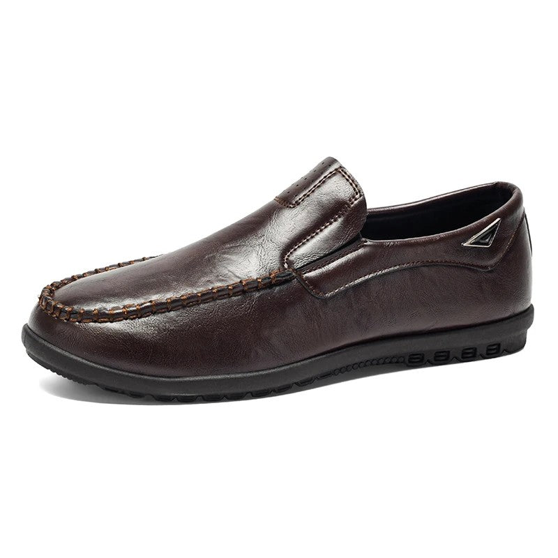 Solani Genuine Leather Loafers - Dark Brown