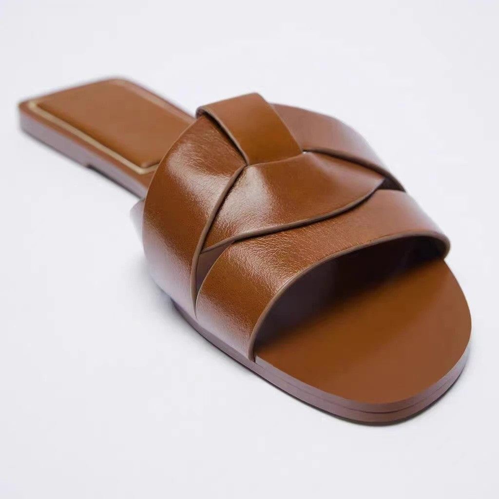 Solena Flat T-Strap Sandals - Sienna