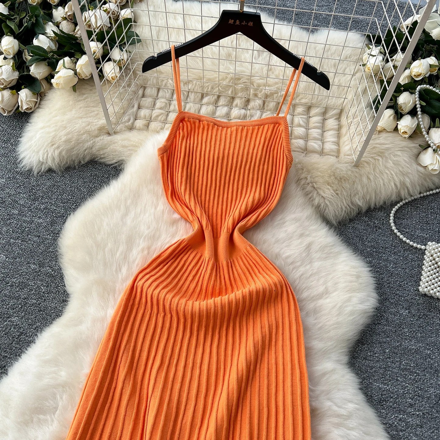 Opatija Knitted Midi Dress - Coral