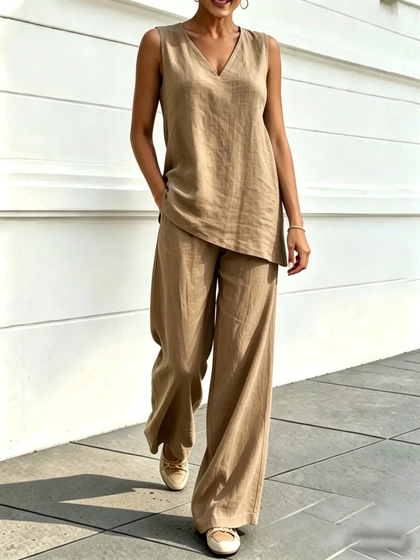 Prato Relaxed Two Piece Set - Stone
