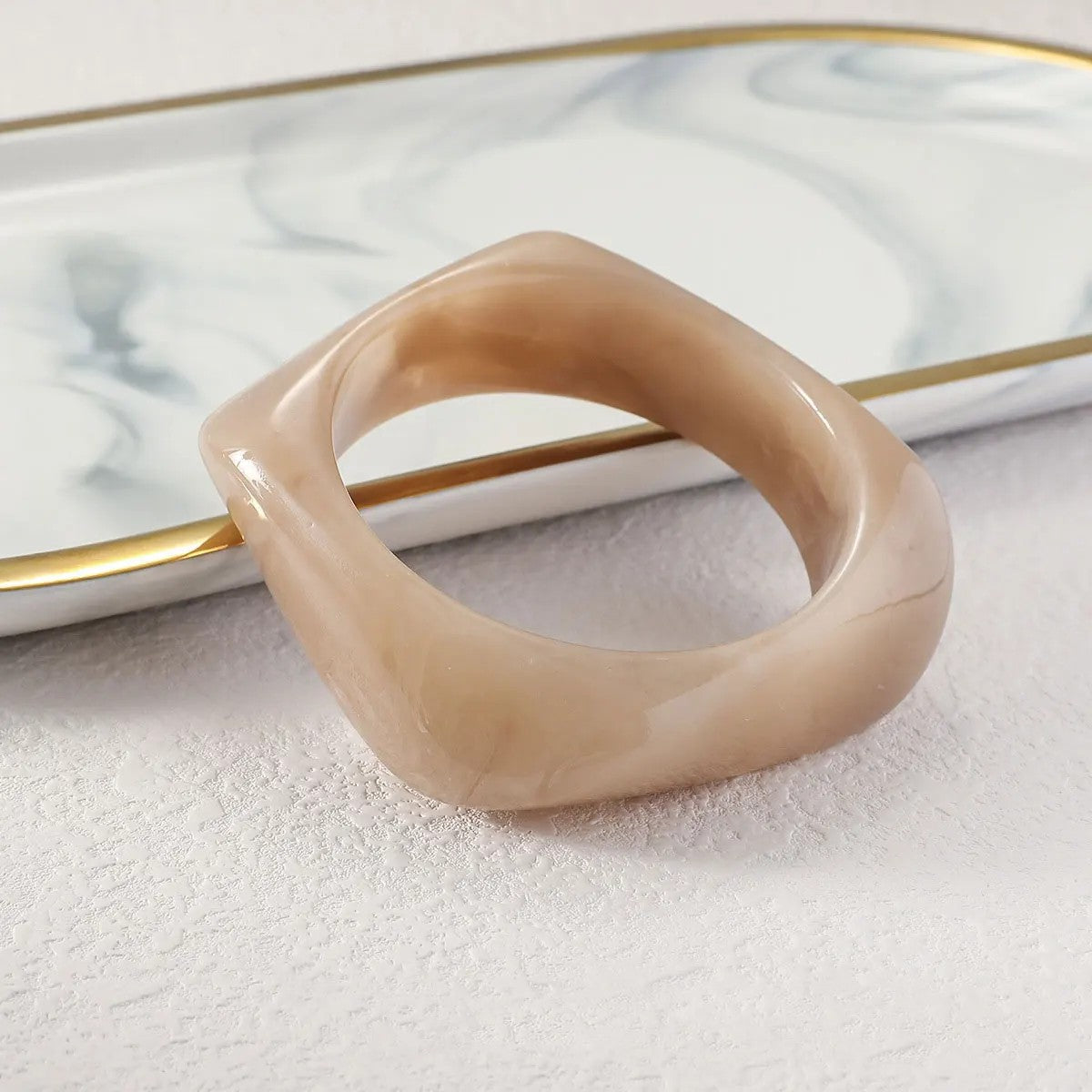 Rennes Irregular Resin Ring - Rose Taupe
