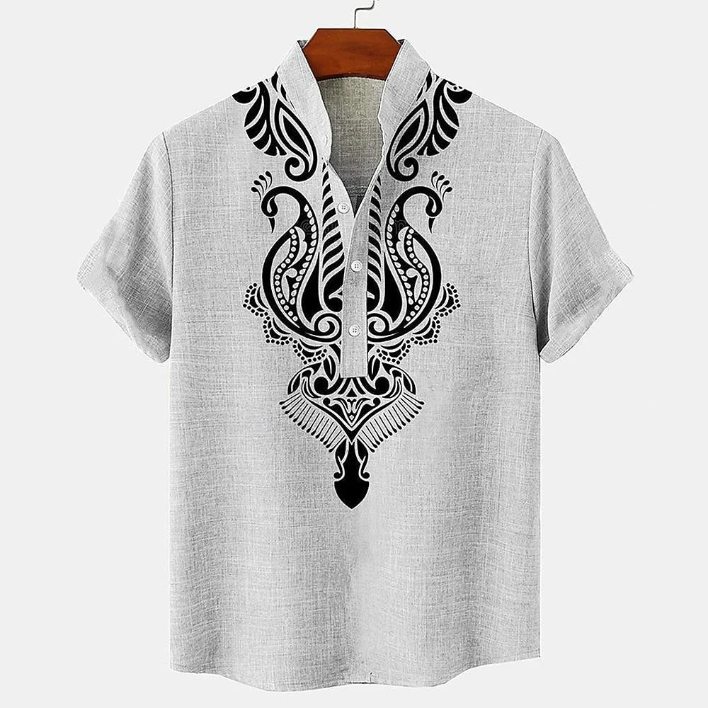 Rivea Print Linen Shirt - Sandstone