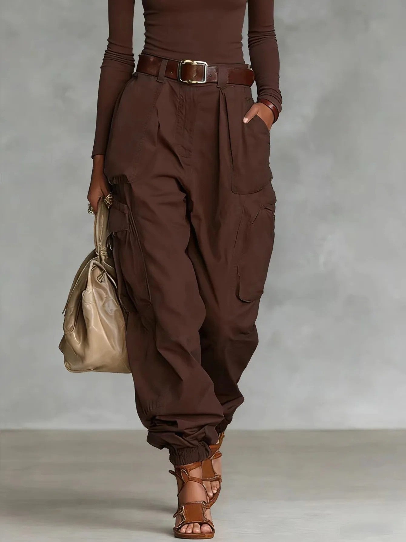 Roux Cuffed Utility Pants - Chocolate
