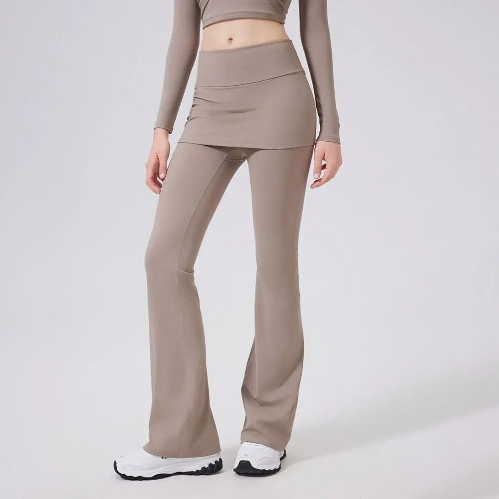 Tempo Flared Skirt Leggings - Apricot