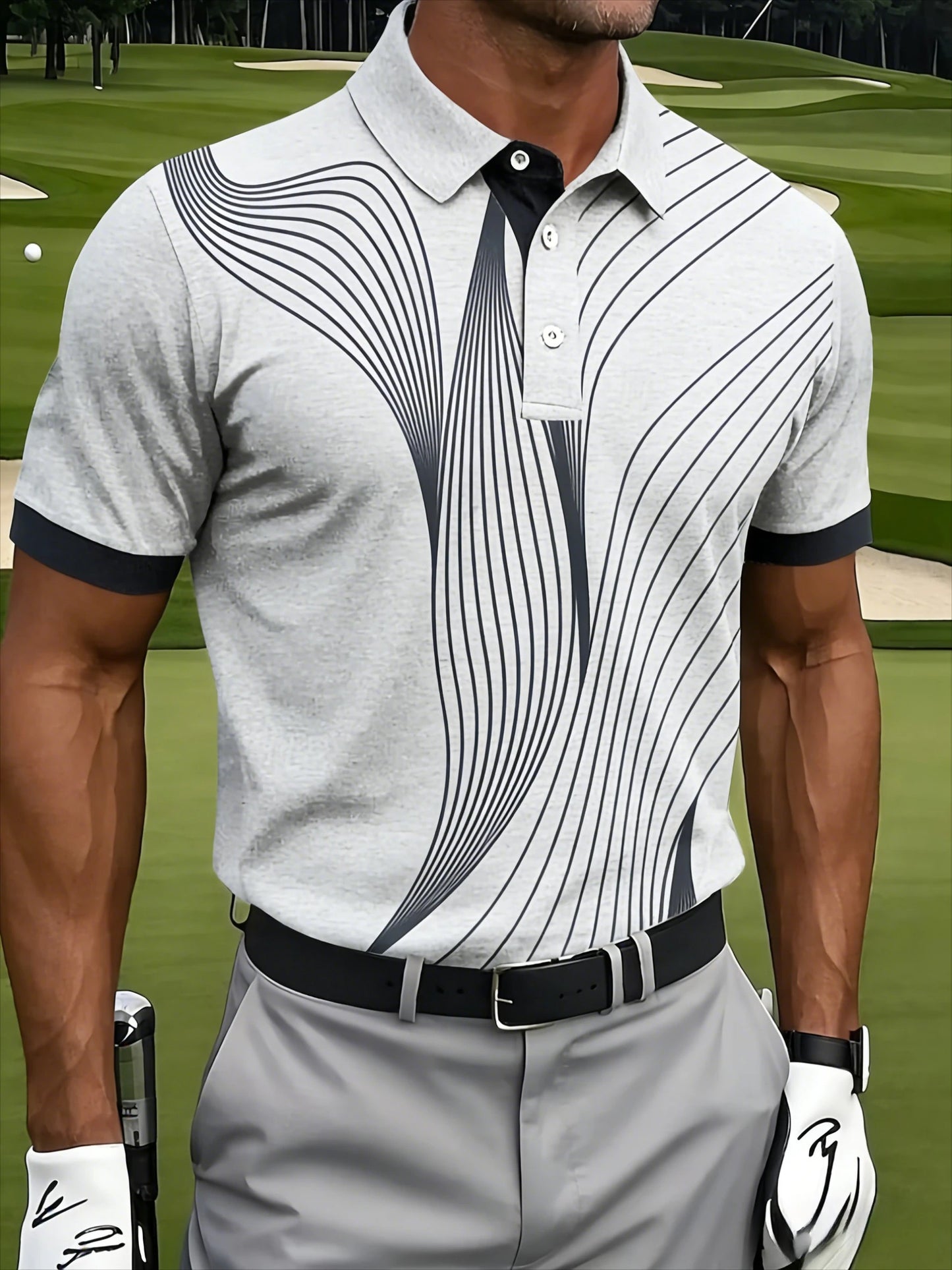 Toulon Streamline Golf Polo - Ash Swirl