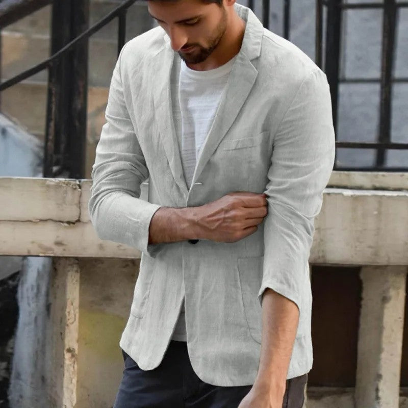 Tyrol Cotton Linen Summer Blazer - Ash Gray