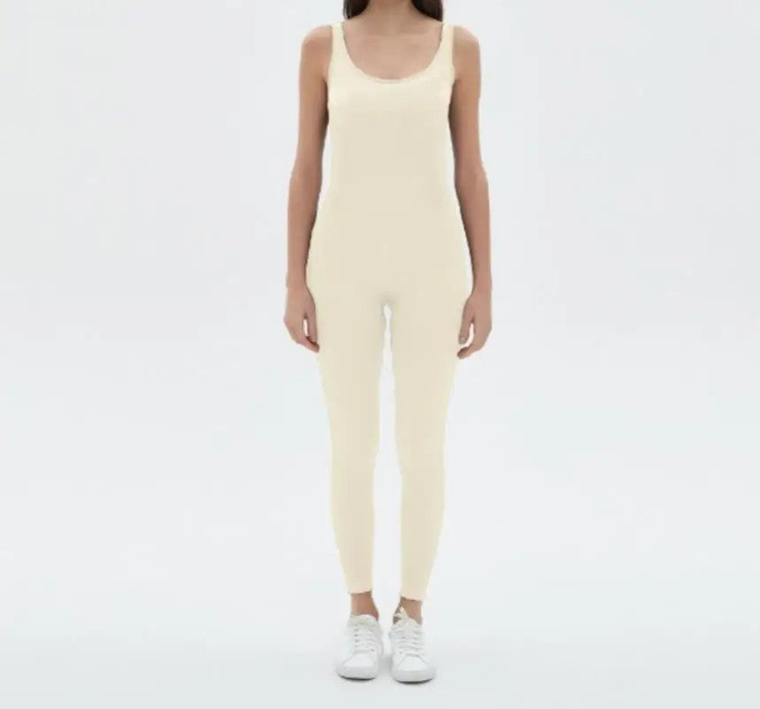 Velocity Ribbed Knit Jumpsuit - Ivory