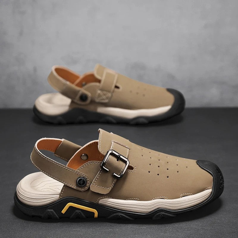Verdon Leather Men's Sandals - Khaki