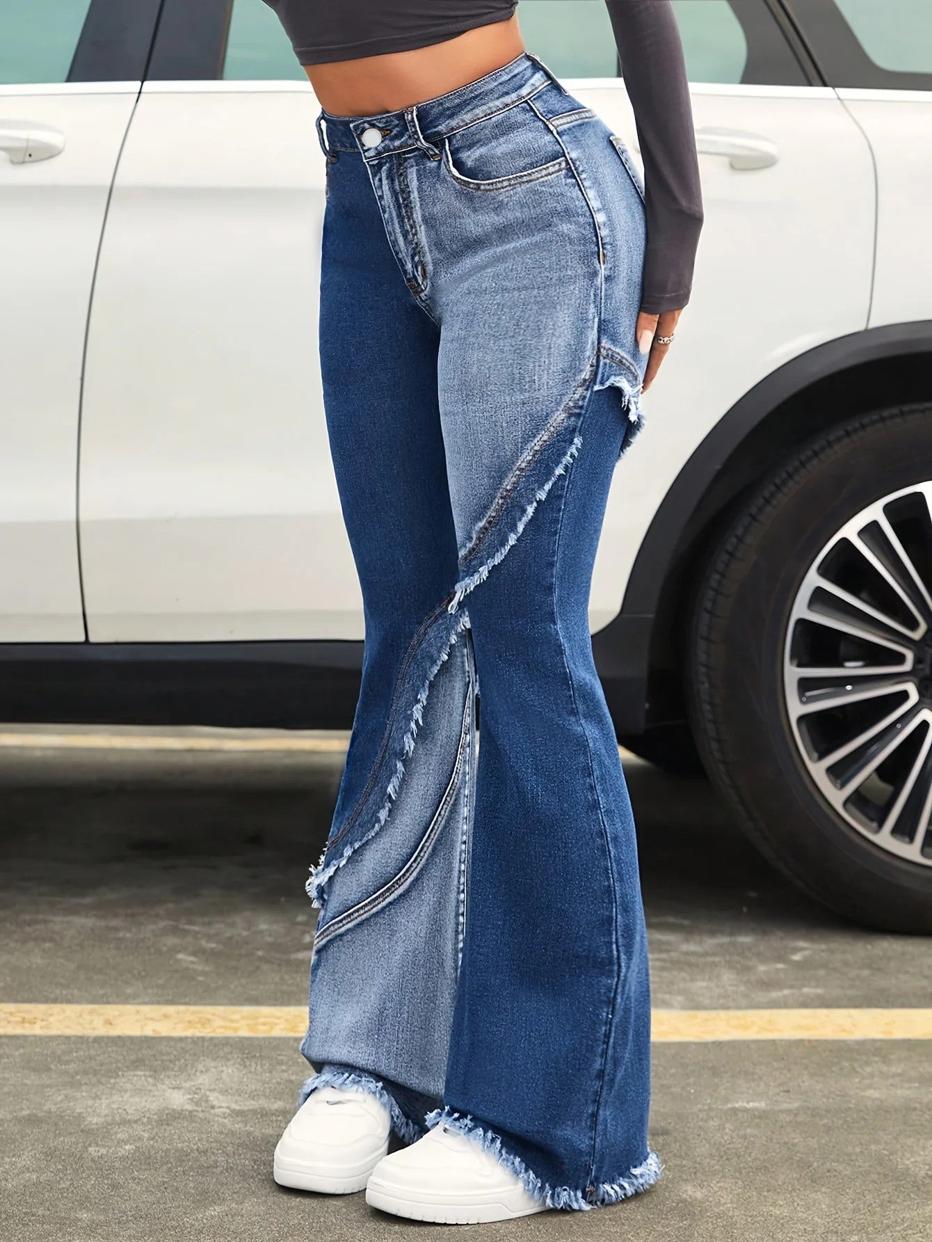 Verdon Two-Tone Flared Pants