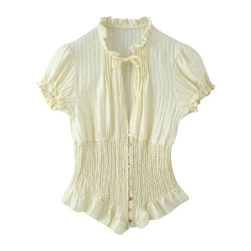Asti Puff Sleeve Blouse - Ivory