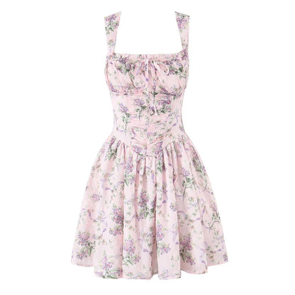Aelia Ruched Floral Mini Dress