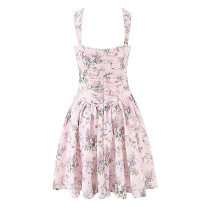 Aelia Ruched Floral Mini Dress