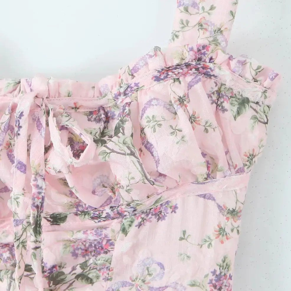 Aelia Ruched Floral Mini Dress