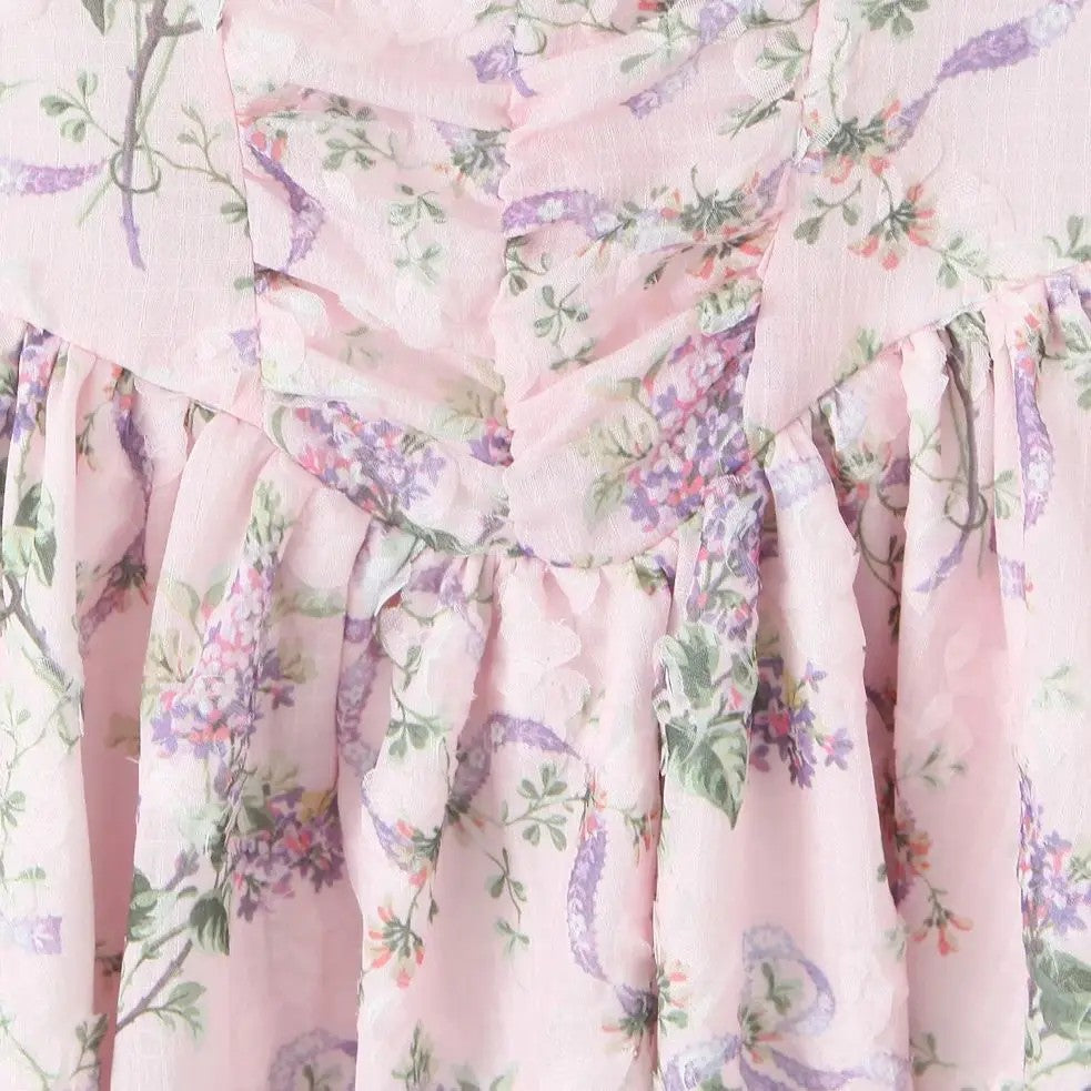 Aelia Ruched Floral Mini Dress