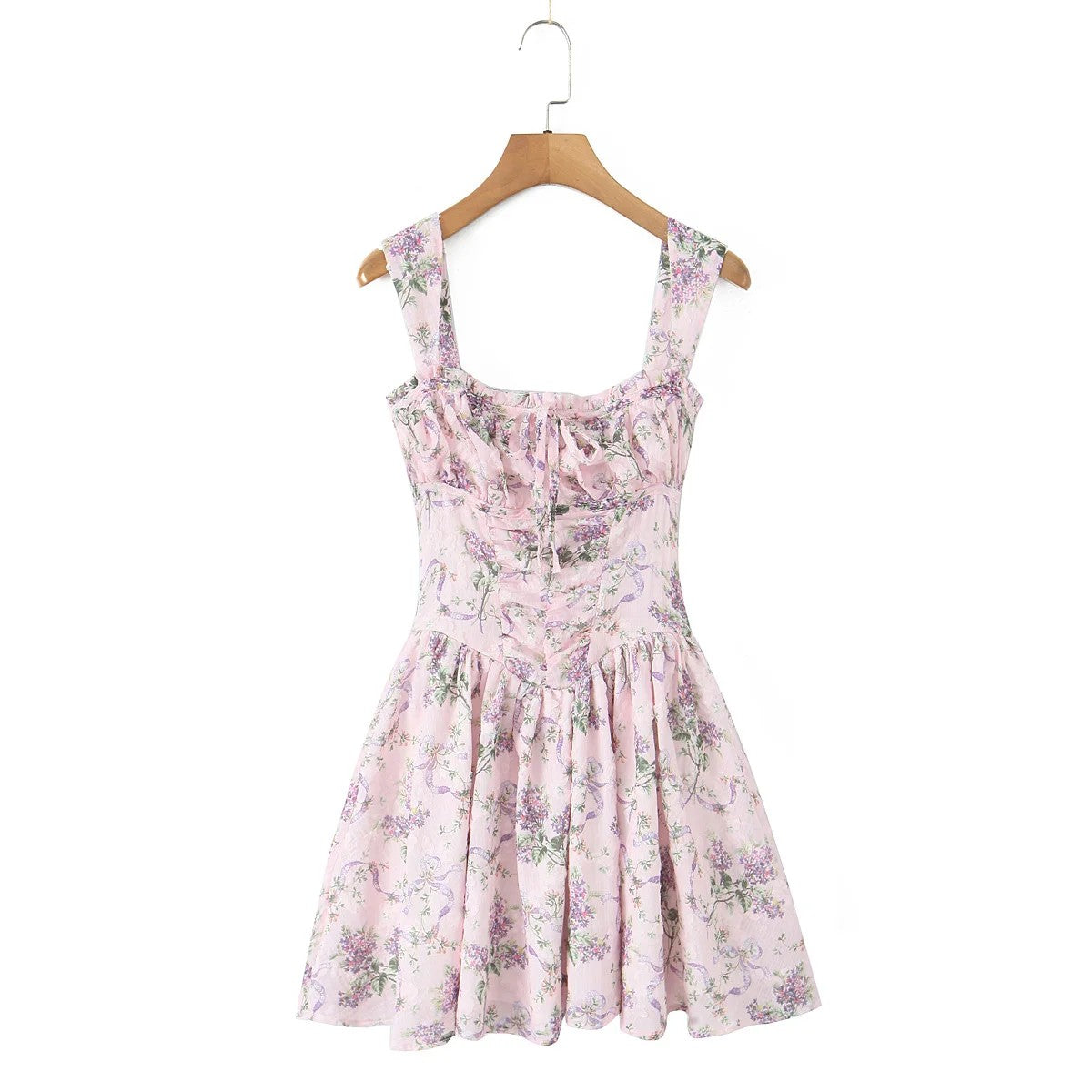 Aelia Ruched Floral Mini Dress