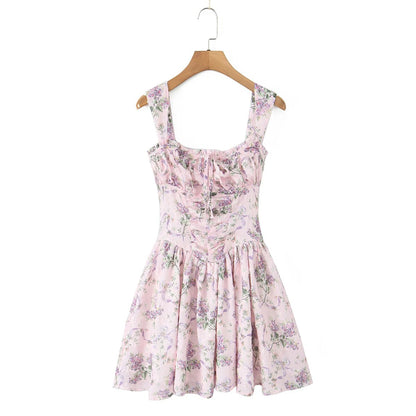 Aelia Ruched Floral Mini Dress