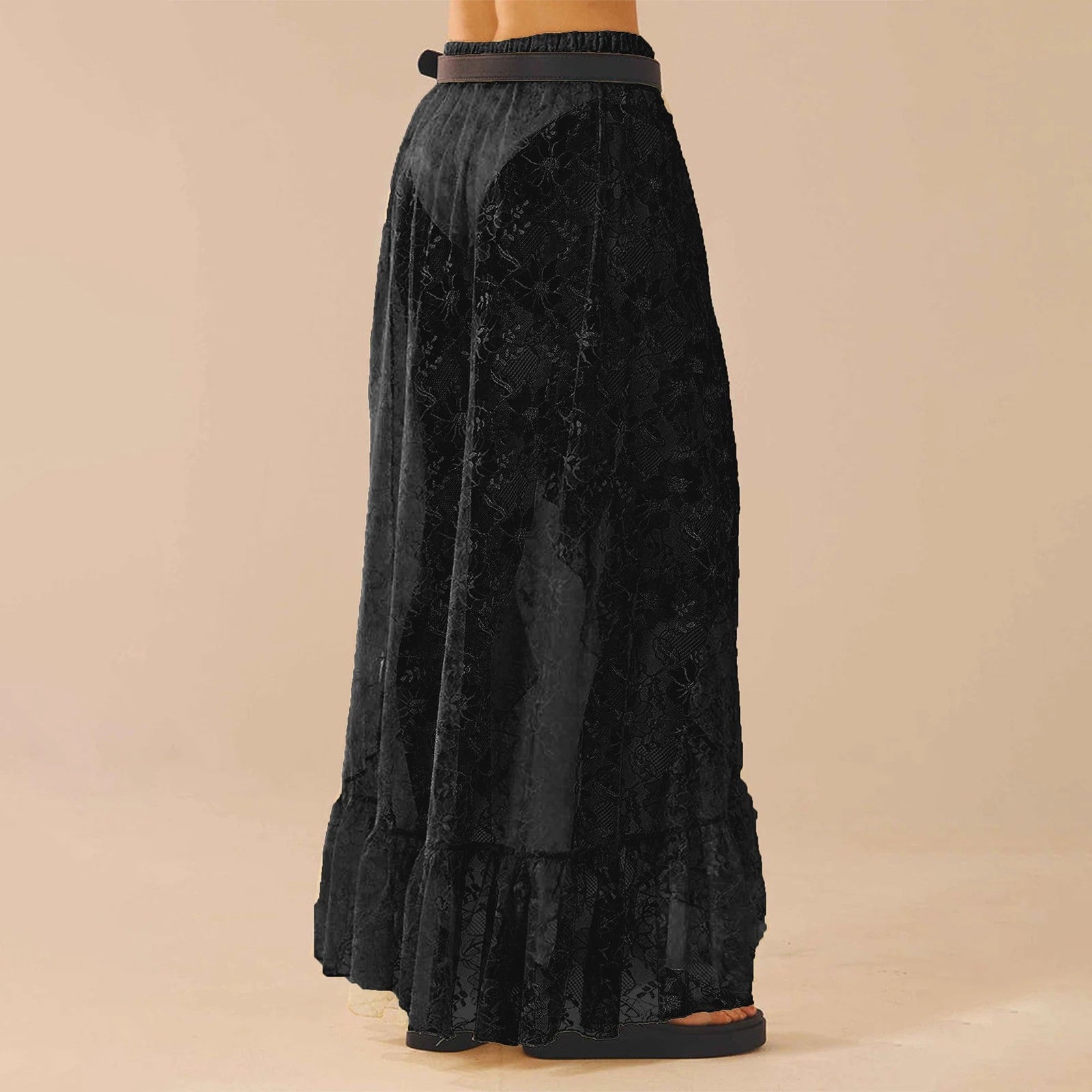 Aella Asymmetrical Lace Skirt