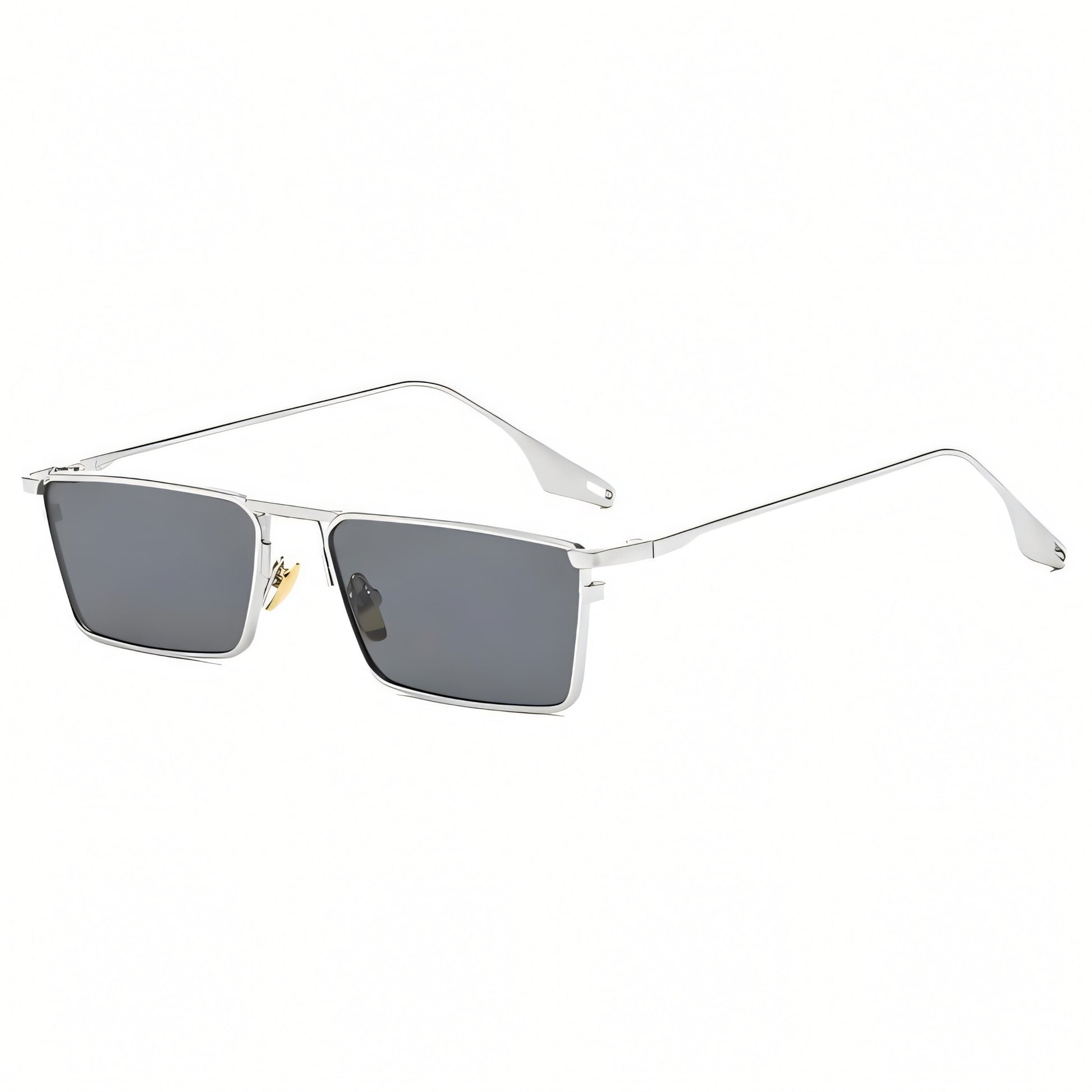 Aethel Square Frame Sunglasses - Sterling Silver