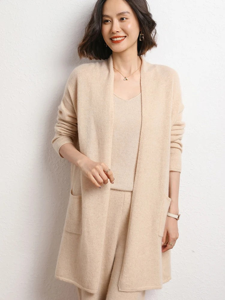 Alassio Cashmere Long Cardigan - Beige