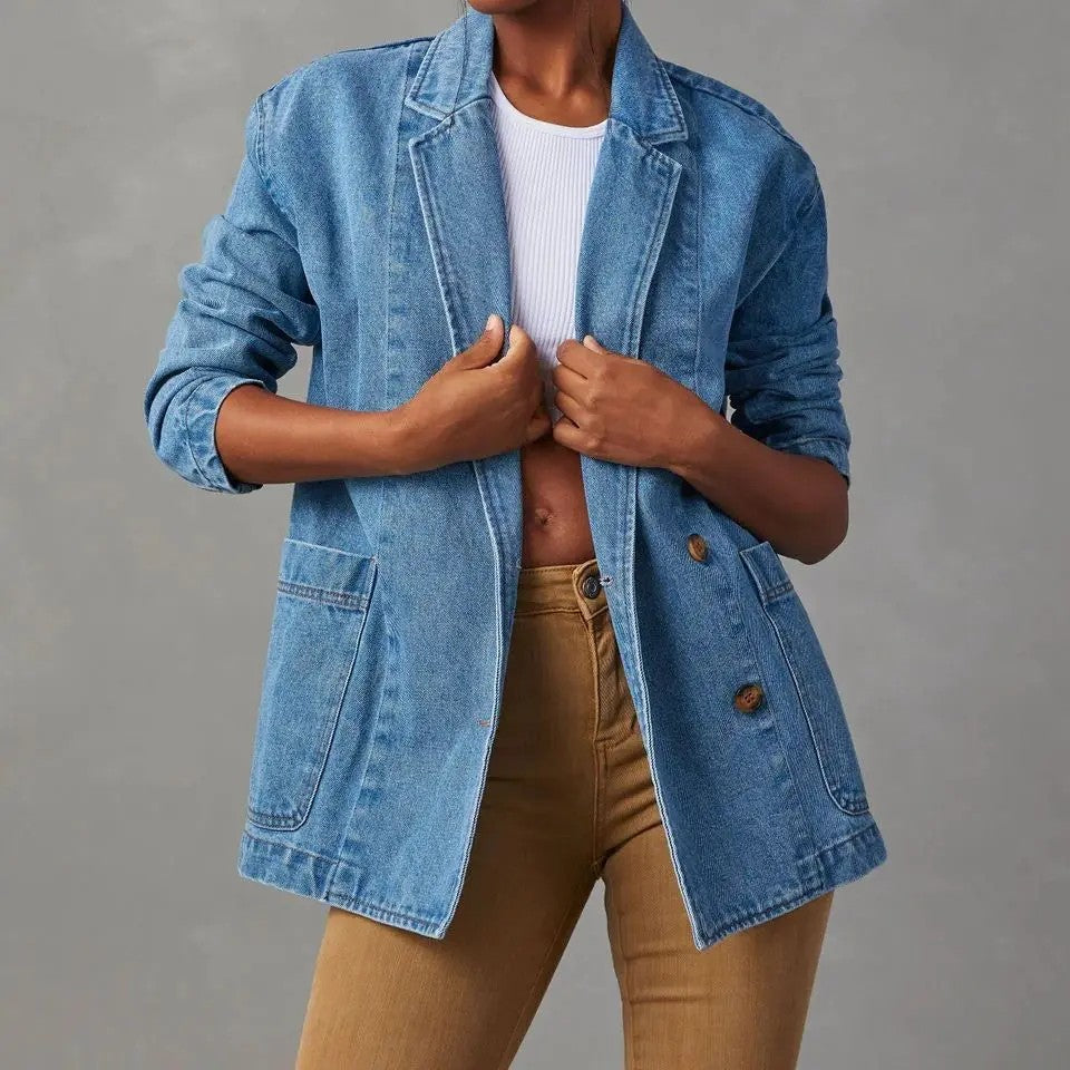 Alessio Denim Blazer - Mid-wash Blue