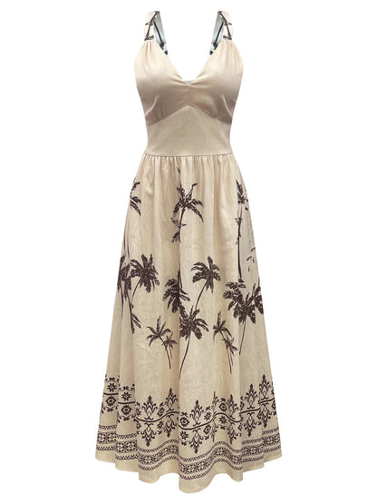 Salina Palm Midi Dress