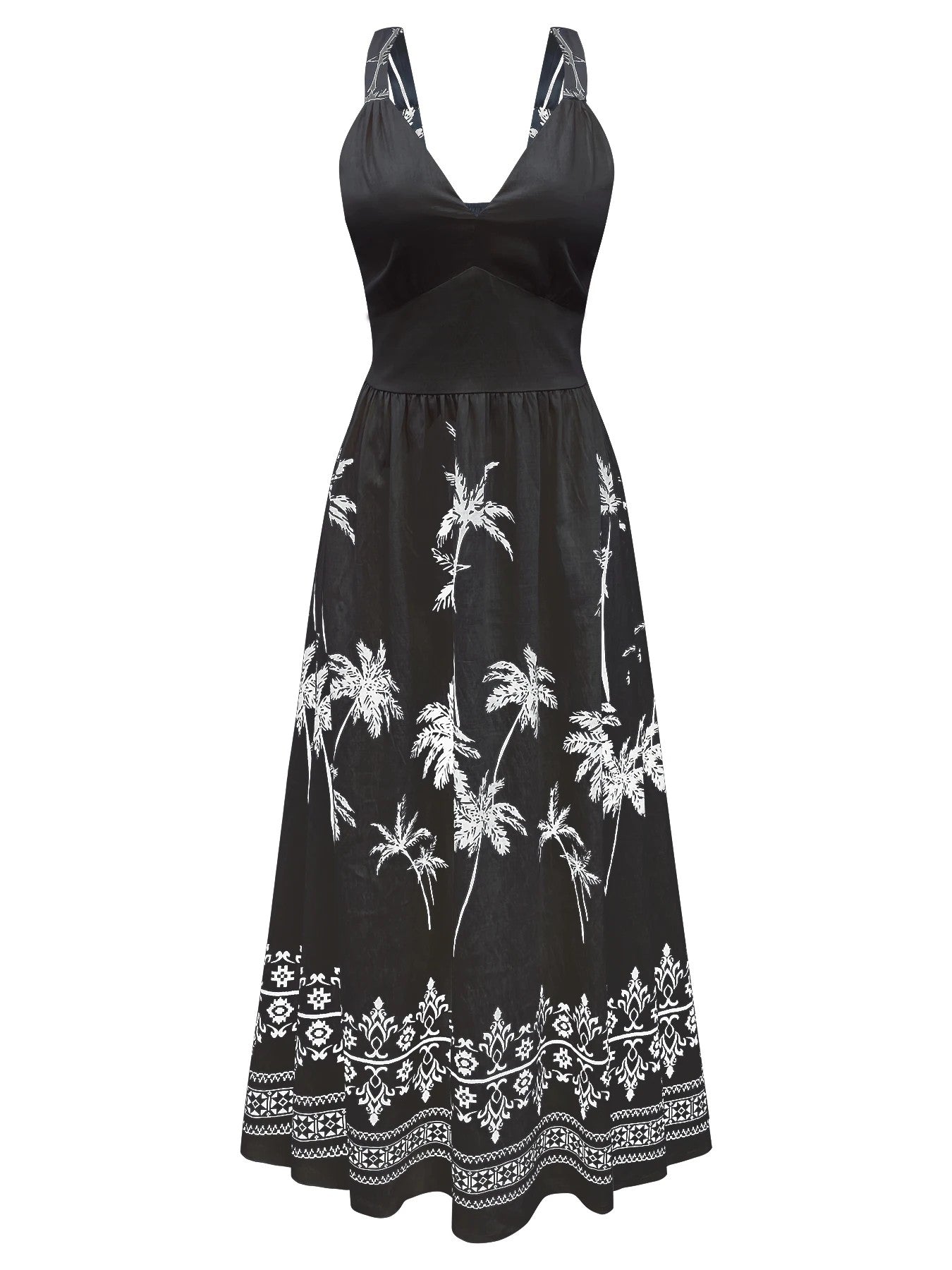 Salina Palm Midi Dress