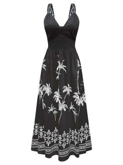 Salina Palm Midi Dress