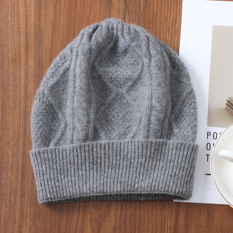 Altessa Rhombus Merino Wool Beanie - Ash Gray