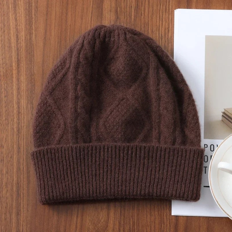 Altessa Rhombus Merino Wool Beanie - Espresso