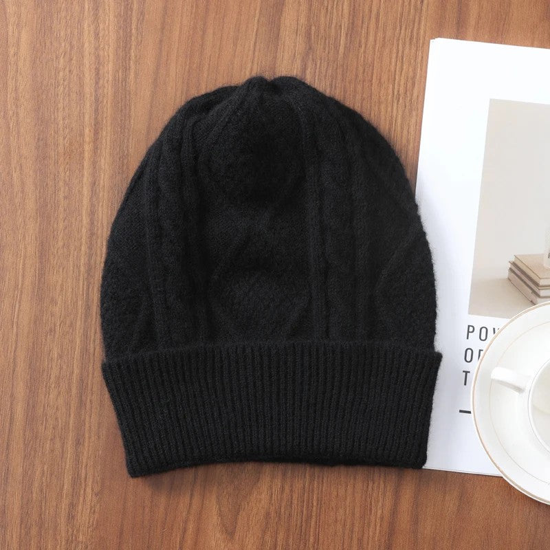 Altessa Rhombus Merino Wool Beanie - Obsidian