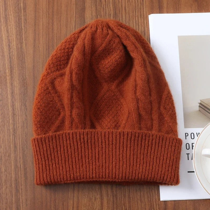 Altessa Rhombus Merino Wool Beanie - Toffee