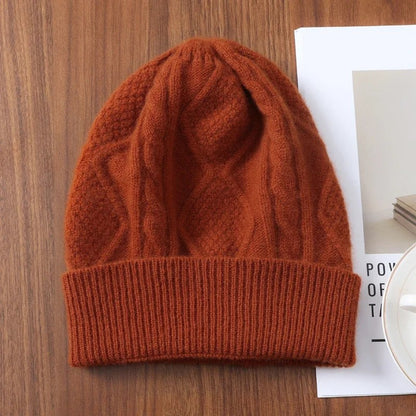 Altessa Rhombus Merino Wool Beanie - Toffee