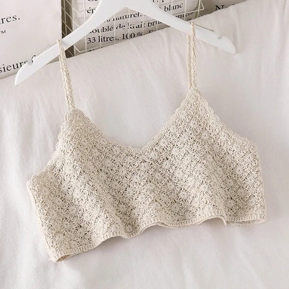 Amalfi Crochet Knit Cami - Apricot