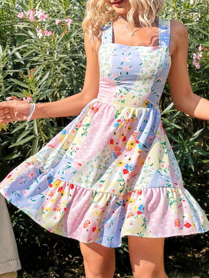 Amalfi Floral Strapless Dress - Marigold