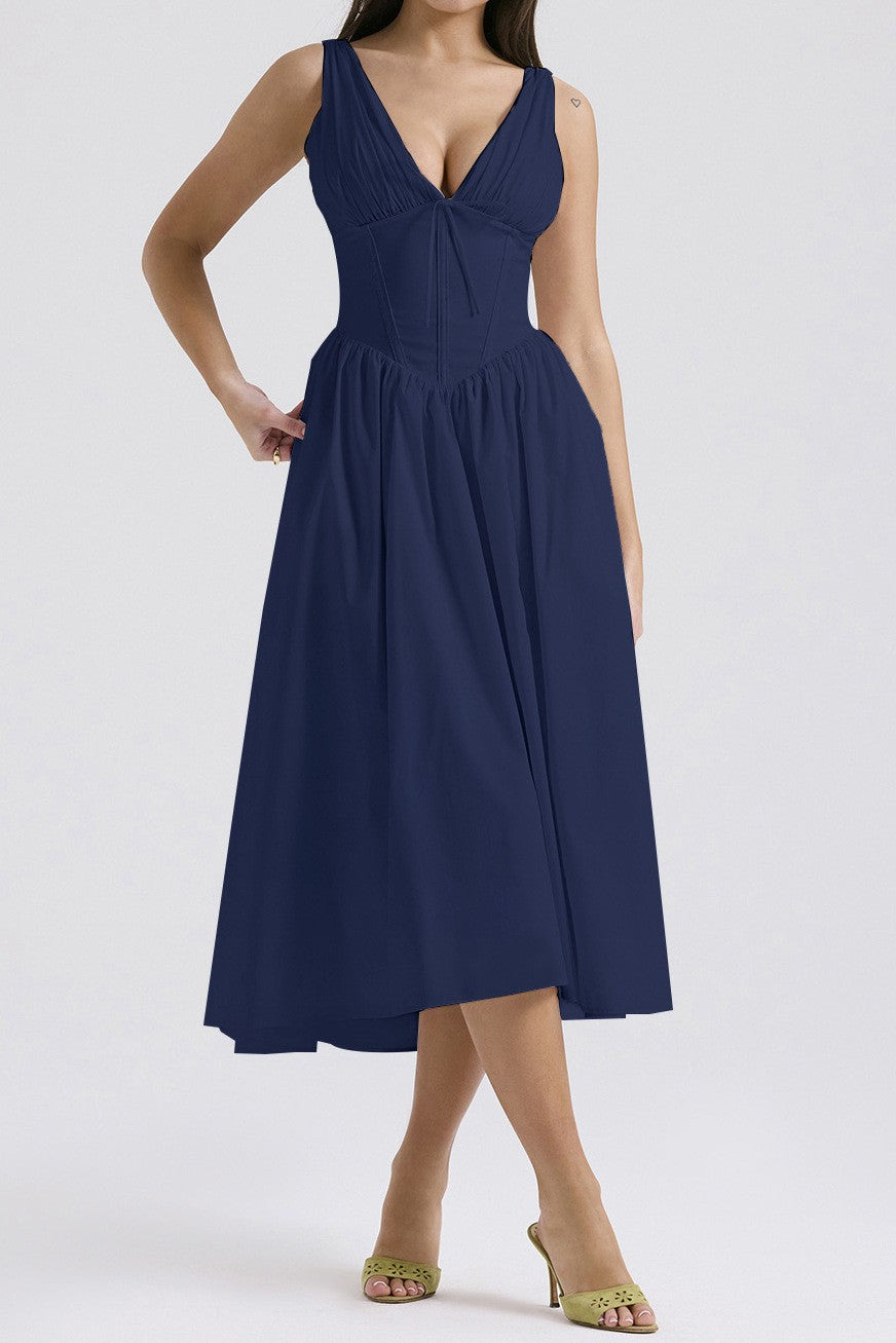 Amalfi Print Maxi Dress - Deep Azure