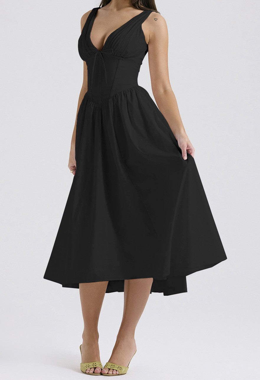 Amalfi Print Maxi Dress - Onyx