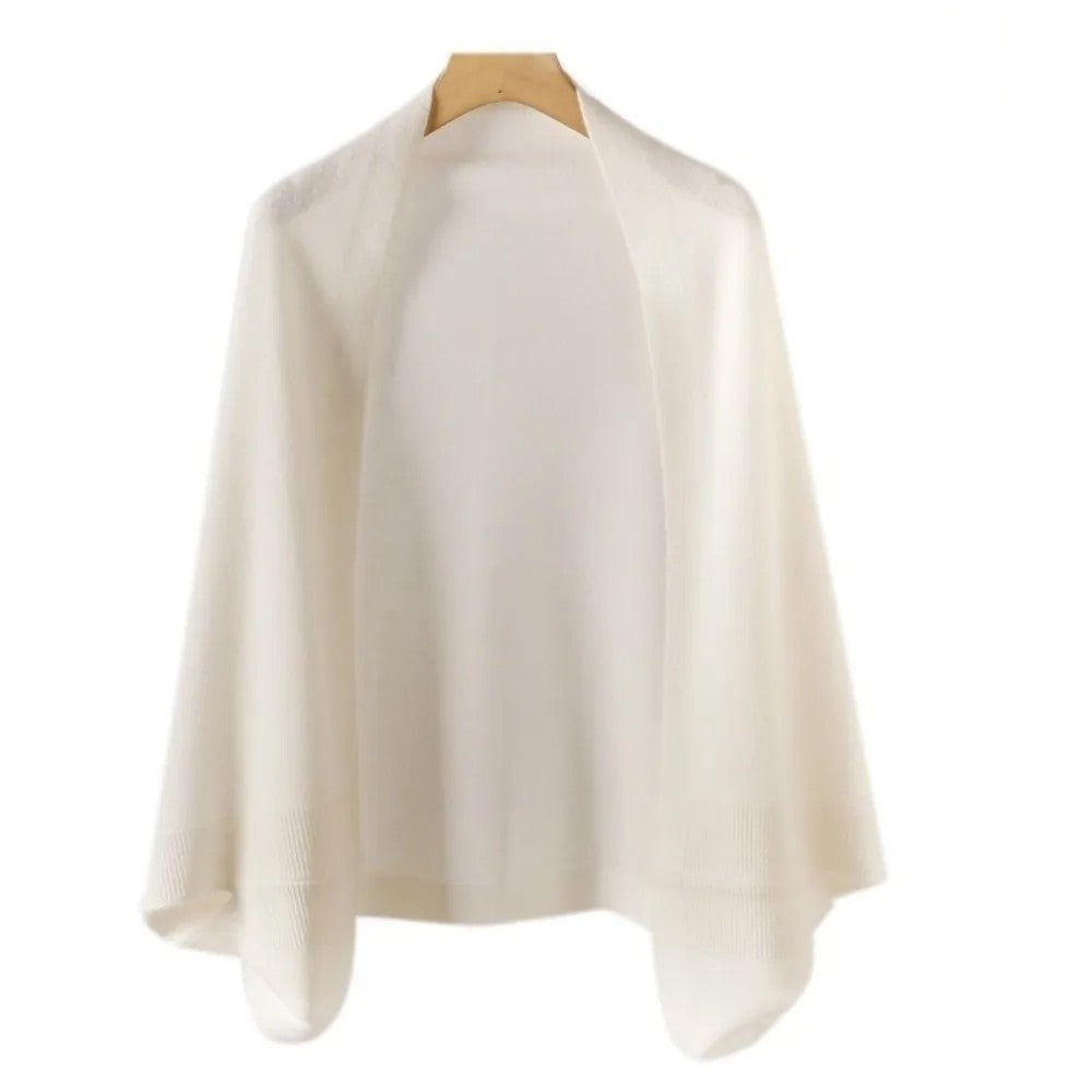 Ambrosi Cashmere Wool Cape - Ivory