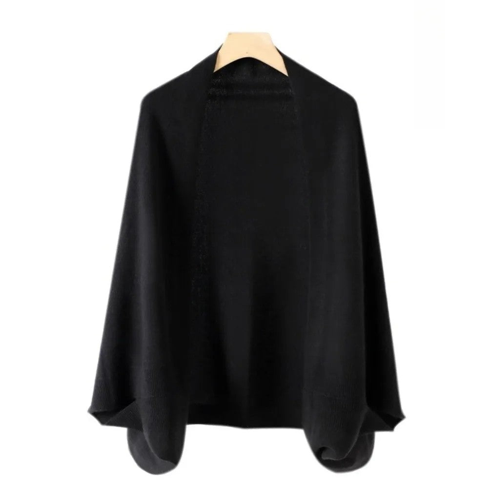 Ambrosi Cashmere Wool Cape - Onyx